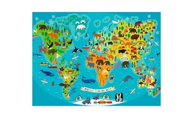 Tierische Weltkarte