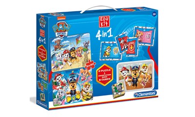 Edu Kit 4 in1 Paw Patrol Memo, Domino, Puzzle, Würfel mehrsprachige Anleitung