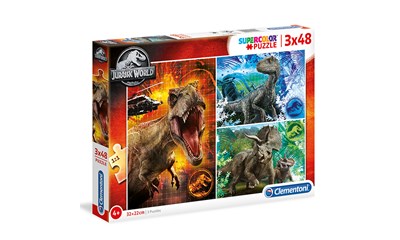 Puzzle Jurassic World 3x48 tlg. 3 verschiedene Motive 32x22cm