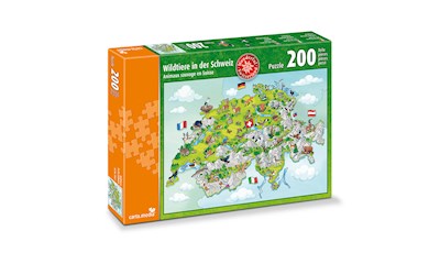 200 Teile Puzzle Wildtiere in der Schweiz
