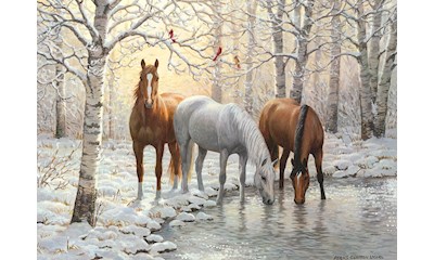 Pferde im Winterwald 1000 Teile