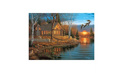 Blockhütte am See 1000 Teile