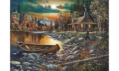 Blockhütte am See 1000 Teile