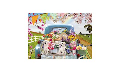 Beladener Truck im Frühling 500 Teile