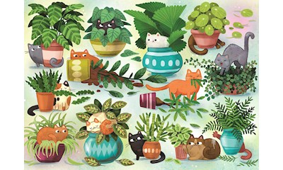 Katzen gegen Pflanzen 500 Teile