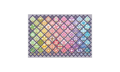 Quilt mit bunten Quadraten 2000 Teile