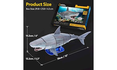 3D Puzzle Weißer Hai 72 Teile