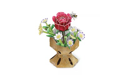 3D Puzzle Blumentopf Rose 120 Teile