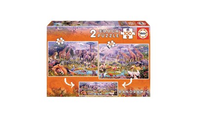 Wilde Tiere Panorama Puzzle