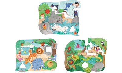 3 erste Mix-Max-Puzzles - Im Zoo