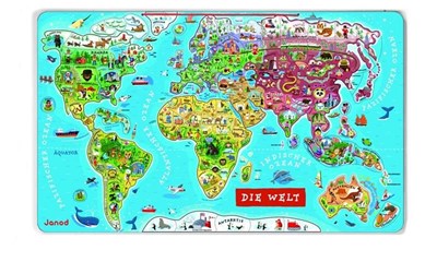 Magnet-Weltkarte Deutsch