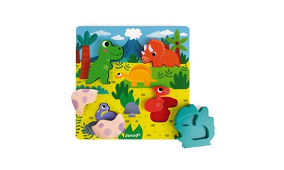 Chunky Puzzle Versteckspiel Dino 6tlg. 22x2.5x22cm