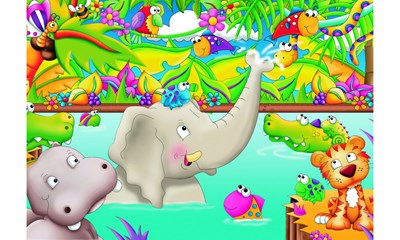 Jolly Jungle Elefant beim Baden