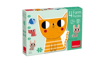 Puzzles Formen 4 Teile Holz, 4 Tiermotive mit je 4 Teilen