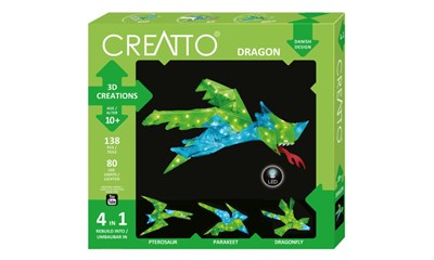 Creatto Drache / Dragon, d 3D Bauset 4 in 1, 80 LED-Lichter