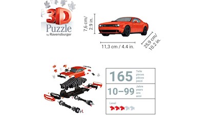 3D Puzzle: Dodge Challenger R/T Scat Pack Widebody