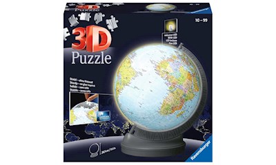 3D Puzzle Globus mit Licht - Ländernamen in Englisch