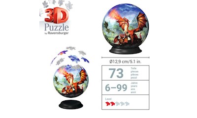 3D Puzzle Ball: Dragons