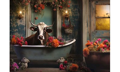 The cow in the bathtub