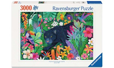 Panther im blühenden Dschungel  3000p