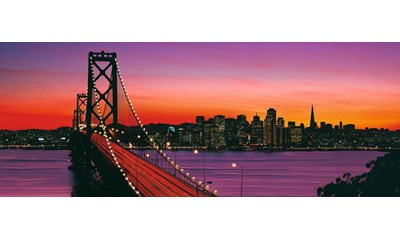 San Francisco, Oakland Bay Bridge bei Nacht