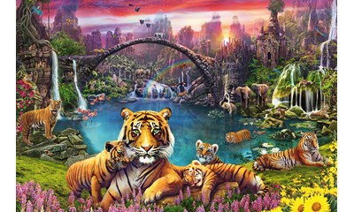 Tiger in paradies.Lagune