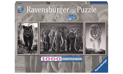 Panter, Elefanten, Löwe