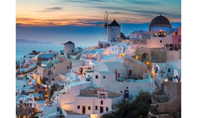 Abend über Santorini