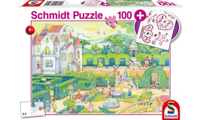 Bei den Märchenprinzessinnen 100 Teile (inkl. Glitzersticker)