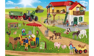 Farm World, Bauernhof und Hofladen, 100 Teile (inkl. Original-Figur)