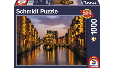 Speicherstadt am Abend Hamburg 1000 Teile