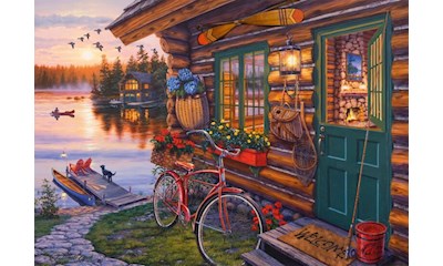 Seehütte mit Fahrrad 