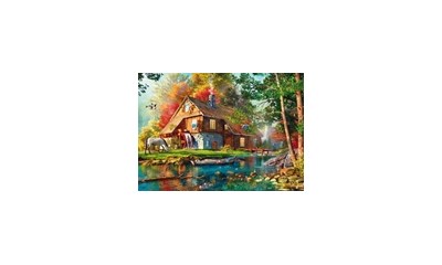 Wassermühle im Herbst 1000 Teile