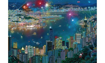 Feuerwerk über Hongkong