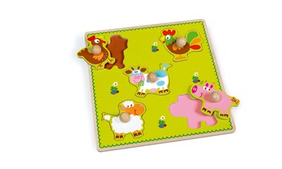 Holzknopfpuzzle Bauernhof