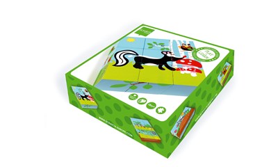 Würfelpuzzle Wald (9 Holzwürfel)