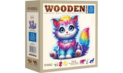 Puzzle Holz M Fantasy Kitty 75 Teile