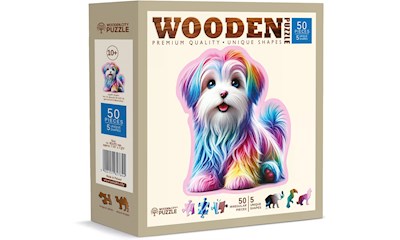 Puzzle Holz M Puzzle Happy Puppy 50 Teile