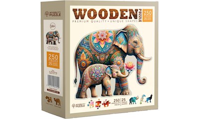 Puzzle Holz L Fancy Elephants 250 Teile