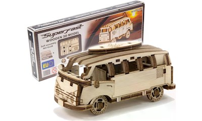 Holzmodel 3D Retro Ride Bus