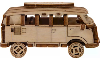 Holzmodel 3D Retro Ride Bus