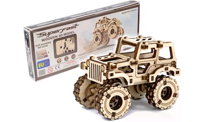 Holzmodel 3D Monster Truck Jeep