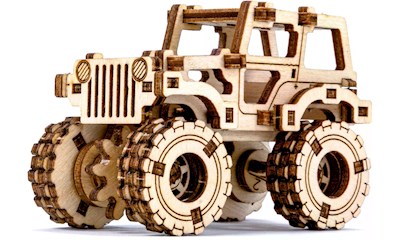 Holzmodel 3D Monster Truck Jeep