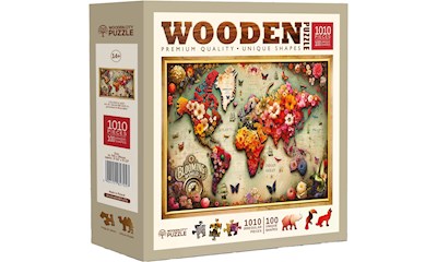Puzzle Holz XL Colorful Map 1010 Teile