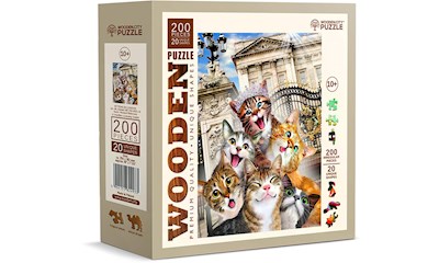 Puzzle Holz M Kittens in London 200 Teile