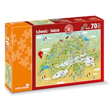 70 Teile Puzzle Illustrierte Schweizer Karte