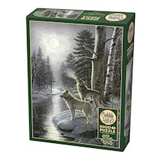 Wölfe im Mondschein