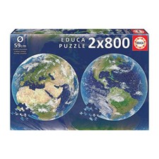 Planet Erde 2x800 Teile Rund-Puzzle SV