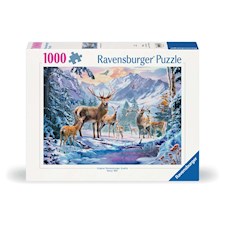Rehe und Hirsche im Winter