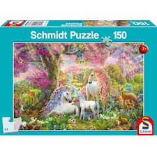 Einhornfamilie im Blütenwald 150 Teile